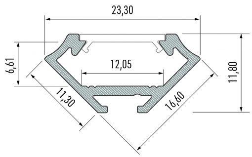 Profil C, Alu 16,6x16,6mm Vit - Bild 3