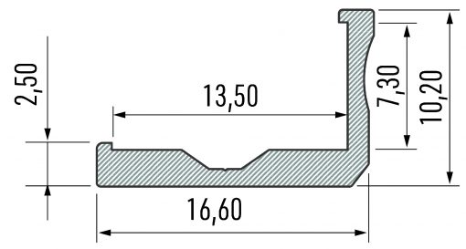 Profil F, Alu 17x10x2mm Silver - Bild 3